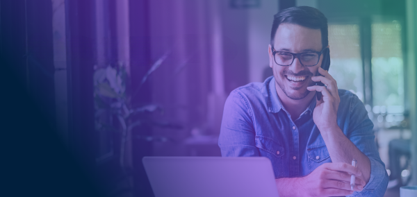 LP Banner Man on Phone No Text